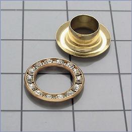 Decorative Rhinestone Eyelets - Gold